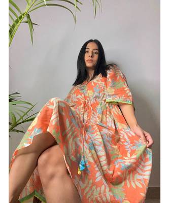Orange Tropical Kaftan 7