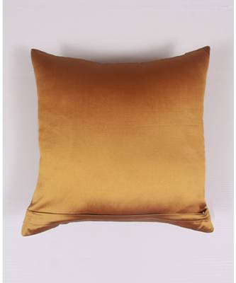 Gold colour Cushion Cover in Polyester(16X16IN) 2