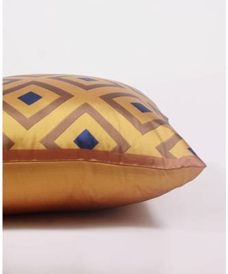 Gold colour Cushion Cover in Polyester(16X16IN) 3