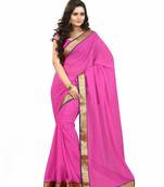 MAHATI pink bangalore_silk plain chiffon sarees with blouse