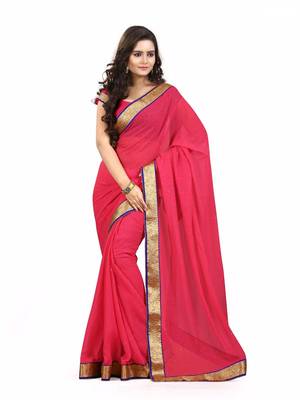MAHATI peach bangalore_silk plain chiffon sarees with blouse 1