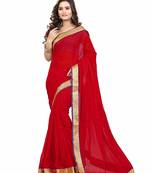 MAHATI red bangalore_silk plain chiffon sarees with blouse