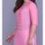Baby Pink Cotton 3/4th Sleeves Solid Womens Kurta