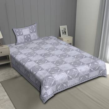 Grush 100% Cotton Jaipuri Block Print Single Bedsheet With Pillow Cover 1