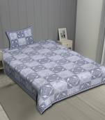 Grush 100% Cotton Jaipuri Block Print Single Bedsheet With Pillow Cover