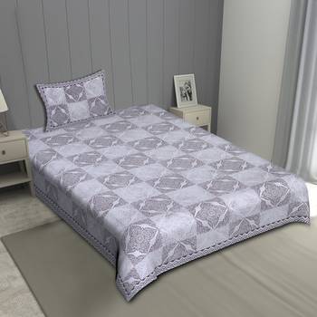 Grush 100% Cotton Jaipuri Block Print Single Bedsheet With Pillow Cover 1