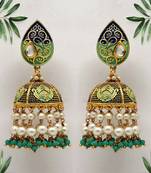 Green jhumkas