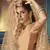 Beige Sequins embroidered net Semi Stitched bridal lehenga