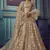 Beige Sequins embroidered net Semi Stitched bridal lehenga