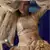 Beige Sequins embroidered net Semi Stitched bridal lehenga