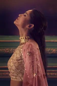 Pink Sequins & Dori Embroidered net Lehenga choli