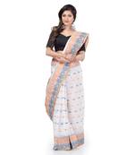 DESH BIDESH Women Bengal Tant Traditional Handloom Pure Cotton Saree Noyonchuri Design Without Blouse Piece