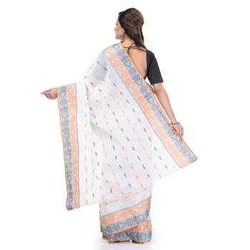 DESH BIDESH Women Bengal Tant Traditional Handloom Pure Cotton Saree Noyonchuri Design Without Blouse Piece 3