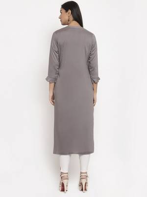 Grey embroidered rayon embroidered-kurtis 3