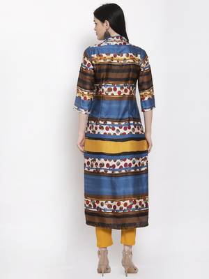 Blue printed satin kurtas-and-kurtis 4