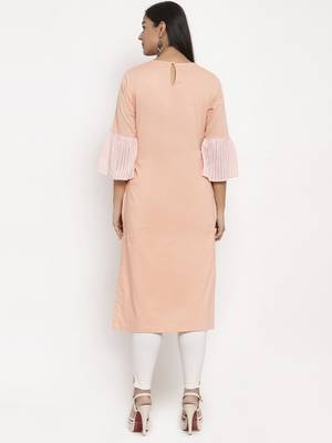 Peach embroidered cotton embroidered-kurtis 3