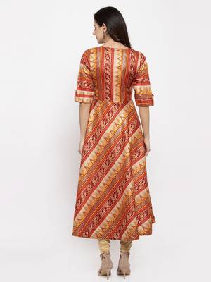 Maroon printed art silk kurtas-and-kurtis 3