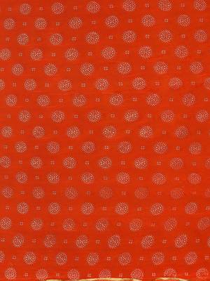 Orange printed georgette saree with blouse 4