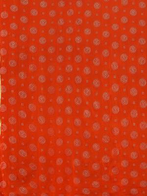 Orange printed georgette saree with blouse 5
