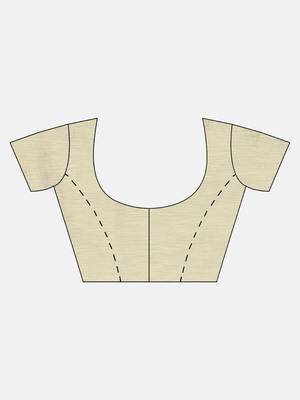 Beige embroidered chanderi saree with blouse 3