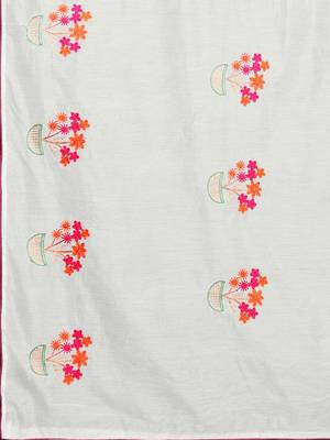 White embroidered chanderi saree with blouse 4