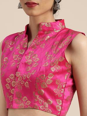 White embroidered chanderi saree with blouse 4