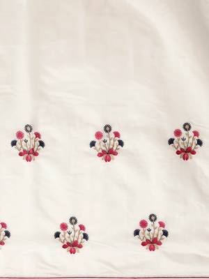 White embroidered chanderi saree with blouse 5