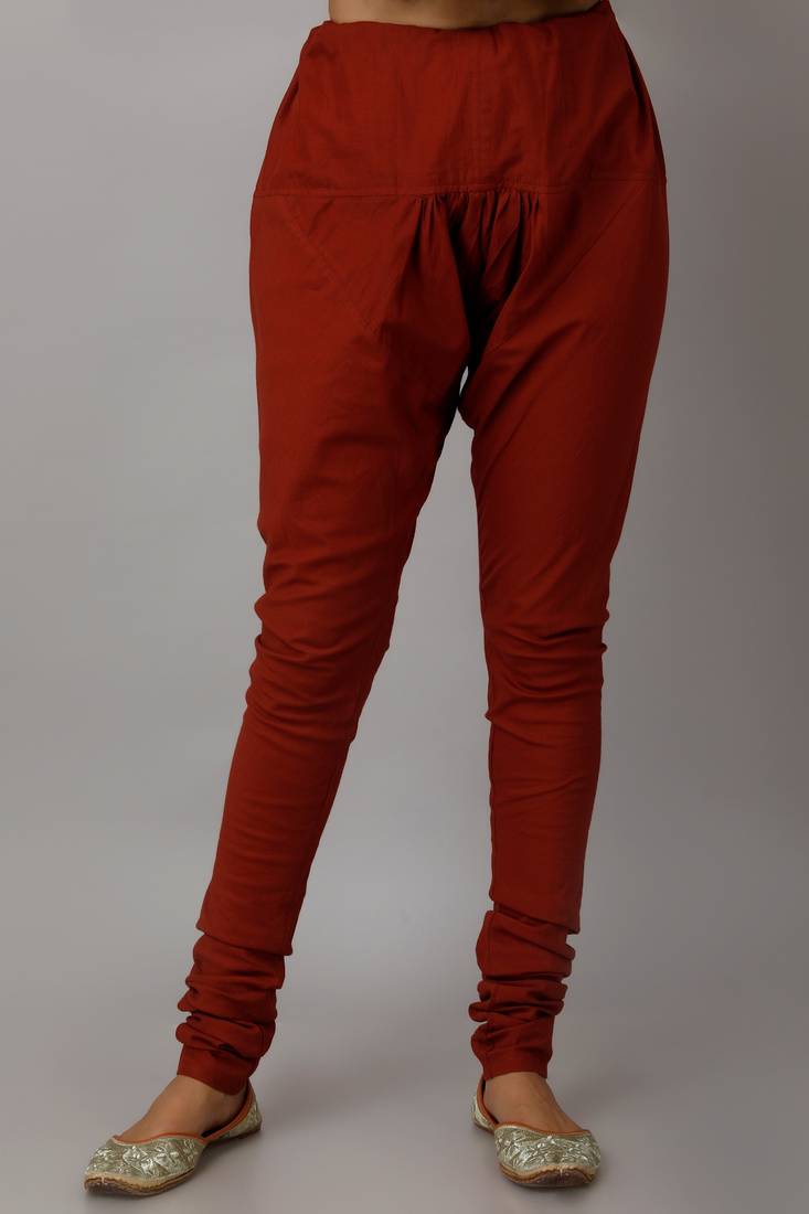 Women's Cotton Cambric Block Print Anarkali Kurta Churidar Dupatta Set (Beige & Red)