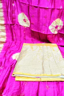 Yellow jacquard jacquard salwar