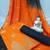 Orange jacquard jacquard salwar