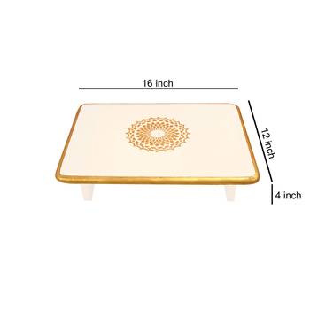 New Year Decoration Wooden Chowki Coffee Table End Stool Puja Chowki Bajot 4