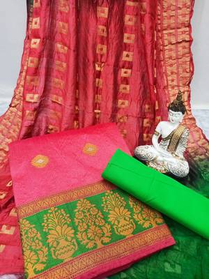 Peach jacquard banarasi salwar 1
