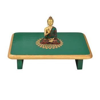 Home Decor Wooden Chowki for Bedroom Living Room Decor Corner Table Bajot 5