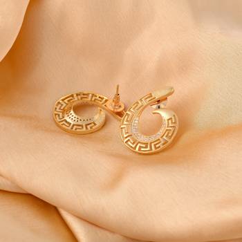 Gold cubic zirconia earrings 2