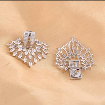 White cubic zirconia earrings 4