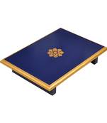 Hand painted Wooden Blue Living Room Bedroom Decor End Table Coffee Table 