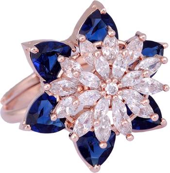 Blue cubic zirconia rings 1