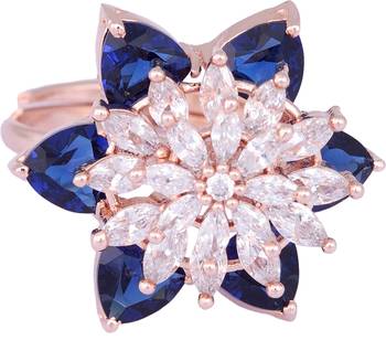 Blue cubic zirconia rings 2