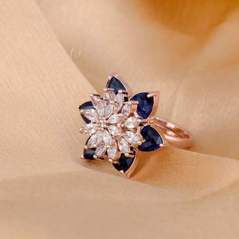 Blue cubic zirconia rings 3