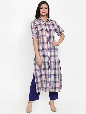 Off-white printed cotton kurtas-and-kurtis 1