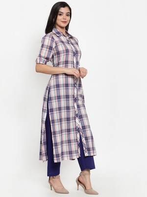 Off-white printed cotton kurtas-and-kurtis 2