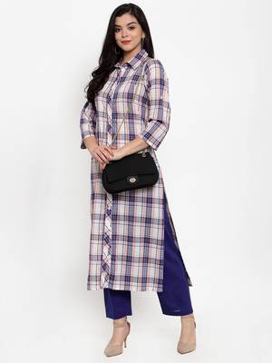 Off-white printed cotton kurtas-and-kurtis 3