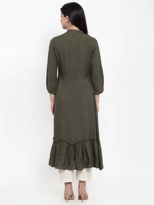 Green embroidered rayon kurtas-and-kurtis 3