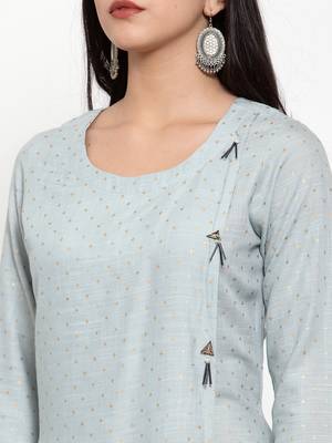 Grey printed rayon kurtas-and-kurtis 5