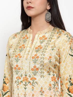 Cream printed cotton silk kurtas-and-kurtis 4