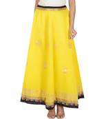 Gotta Work Long Flair Cotton Skirt/Chaniya - GotaSkirt-Yellow