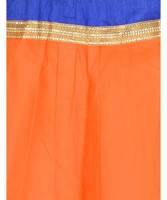 Gotta Work Long Flair Cotton Skirt/Chaniya - GotaSkirt-Orange 4