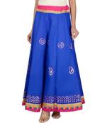 Gotta Work Long Flair Cotton Skirt/Chaniya - GotaSkirt-Blue