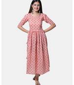 Buta Buti Pink Half Sleeve Cotton Hand Block Buti Print Womens Kurta