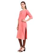 SWAGG INDIA  Wear Hand Work Embroidery Viscose Fabric with Inner Pink Kurta Kurti